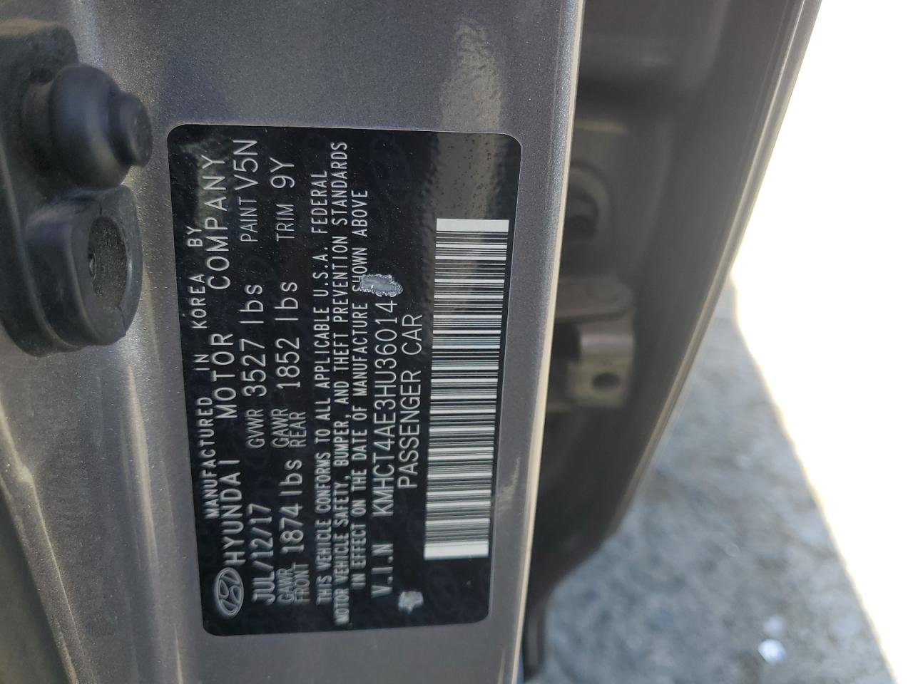 KMHCT4AE3HU360143 2017 Hyundai Accent Se