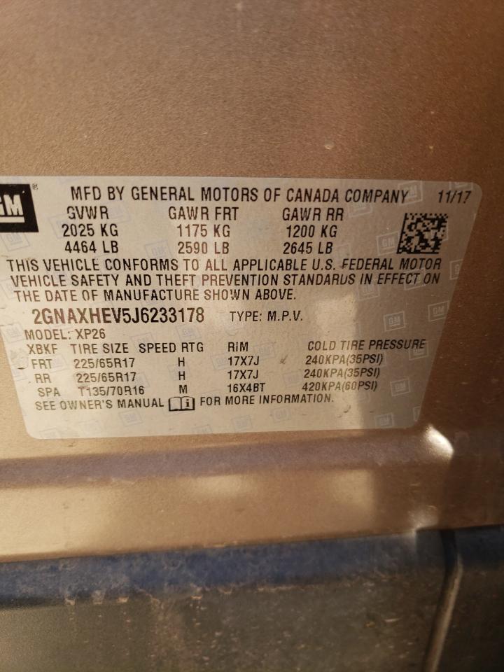 2GNAXHEV5J6233178 2018 Chevrolet Equinox Ls