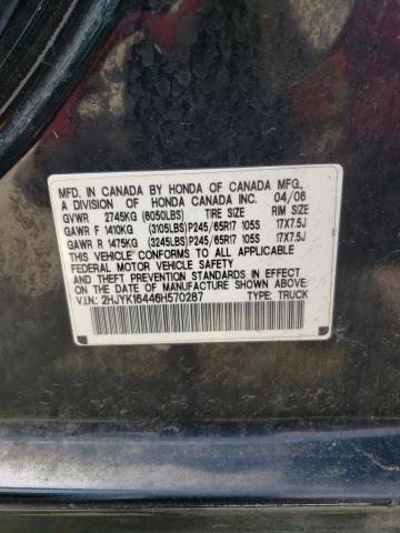 2006 Honda Ridgeline Rts VIN: 2HJYK16446H570287 Lot: 55535504