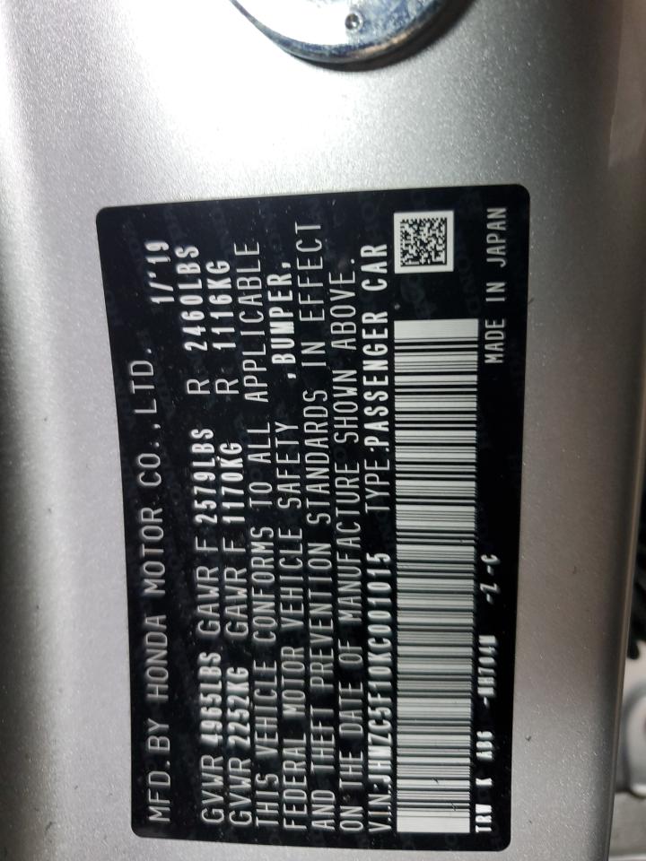 JHMZC5F10KC001015 2019 Honda Clarity