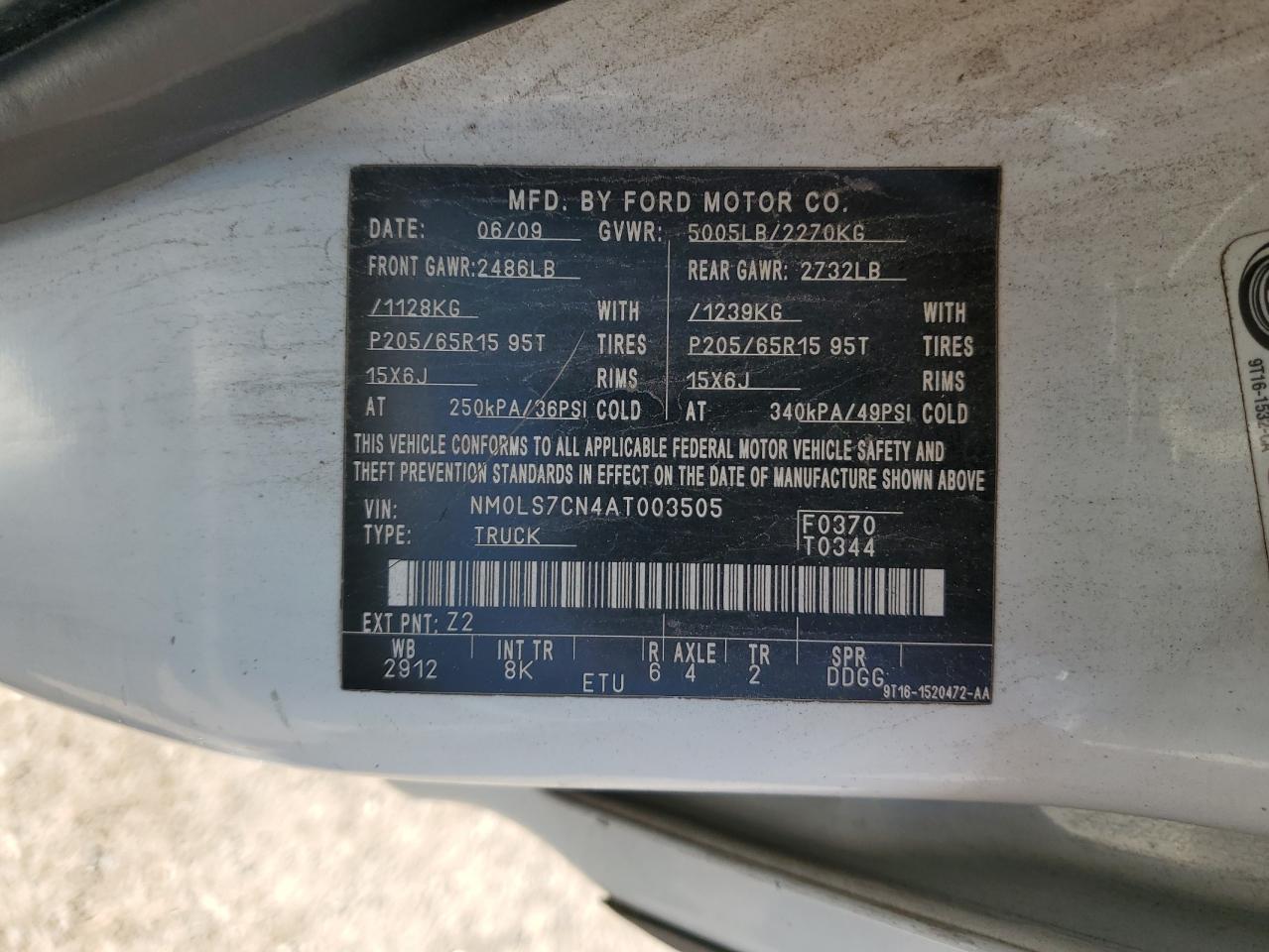 NM0LS7CN4AT003505 2010 Ford Transit Connect Xl