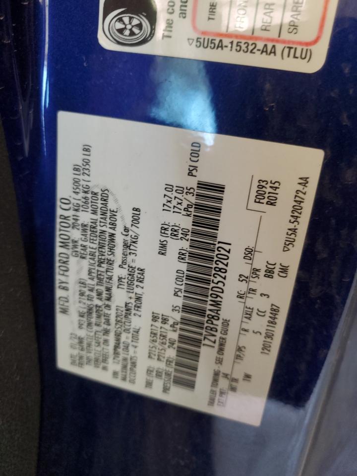 1ZVBP8AM9D5282021 2013 Ford Mustang