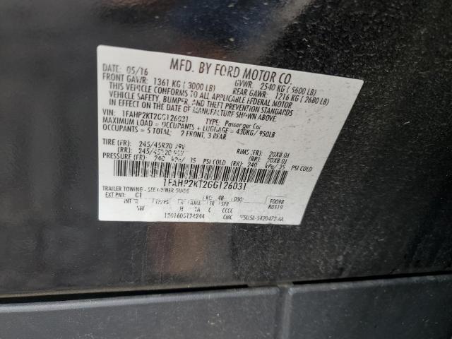 2016 Ford Taurus Sho VIN: 1FAHP2KT2GG126031 Lot: 55123914