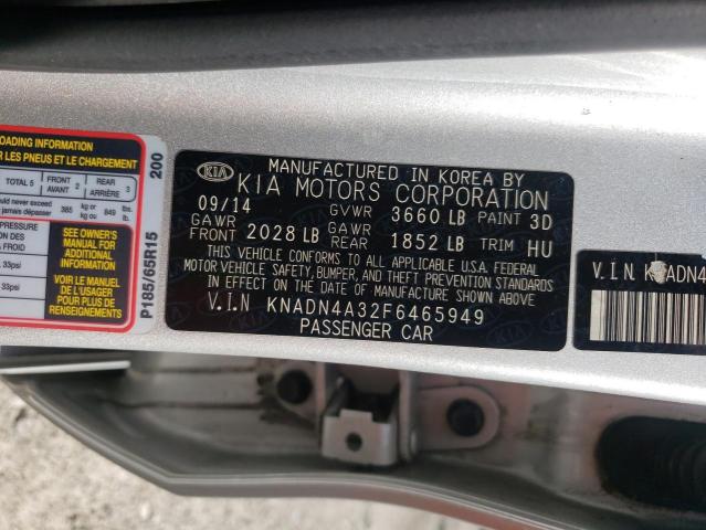 2015 Kia Rio Ex VIN: KNADN4A32F6465949 Lot: 53966264