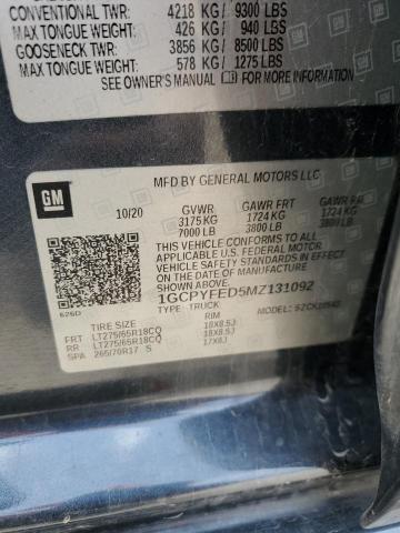 2021 Chevrolet Silverado K1500 Lt Trail Boss VIN: 1GCPYFED5MZ131092 Lot: 54933574