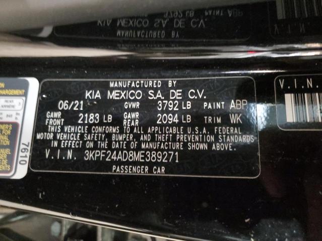 2021 Kia Forte Fe VIN: 3KPF24AD8ME389271 Lot: 55949204