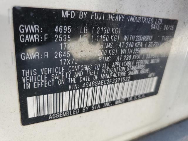 2015 SUBARU OUTBACK 2. - 4S4BSAEC2F3321522