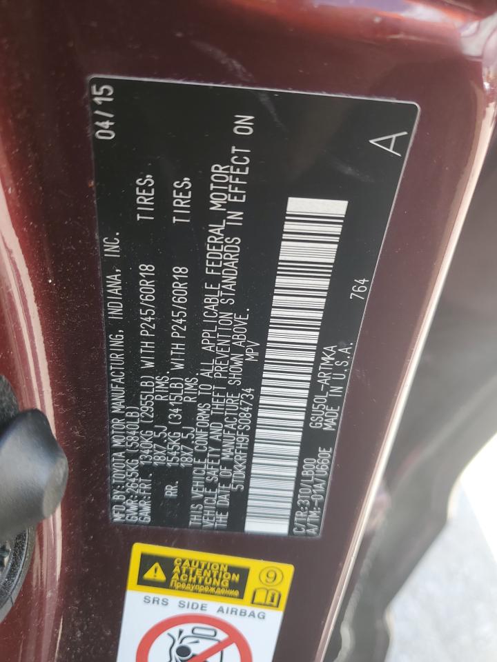 5TDKKRFH9FS084734 2015 Toyota Highlander Xle