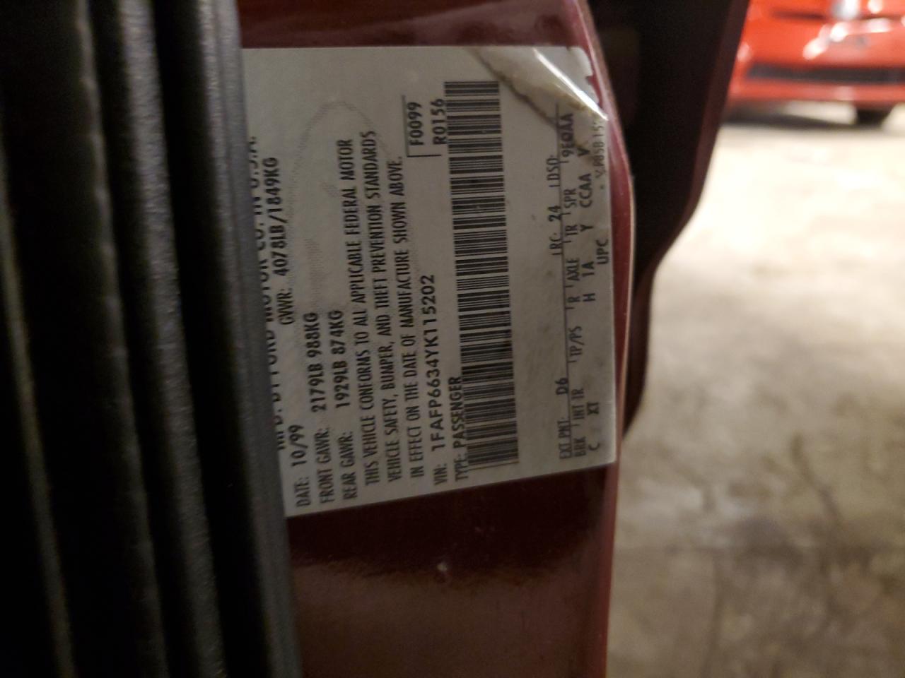 1FAFP6634YK115202 2000 Ford Contour Se