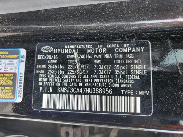 2017 Hyundai Tucson Limited VIN: KM8J3CA47HU388956 Lot: 53896834