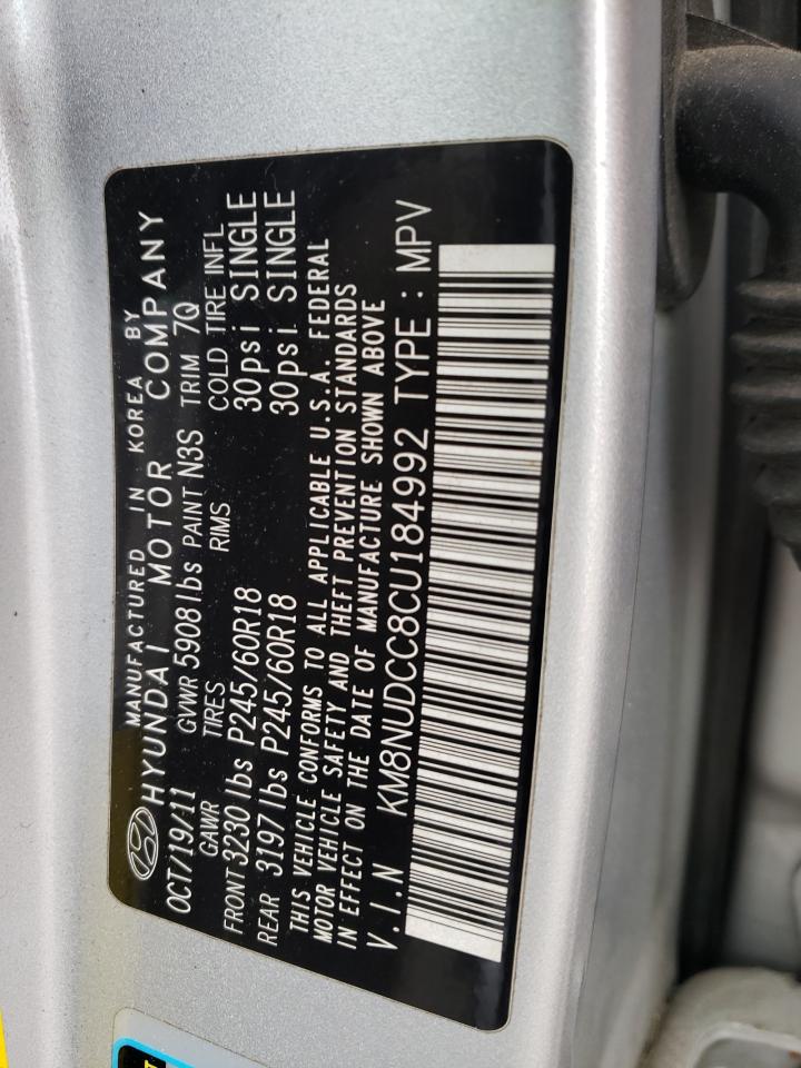 KM8NUDCC8CU184992 2012 Hyundai Veracruz Gls