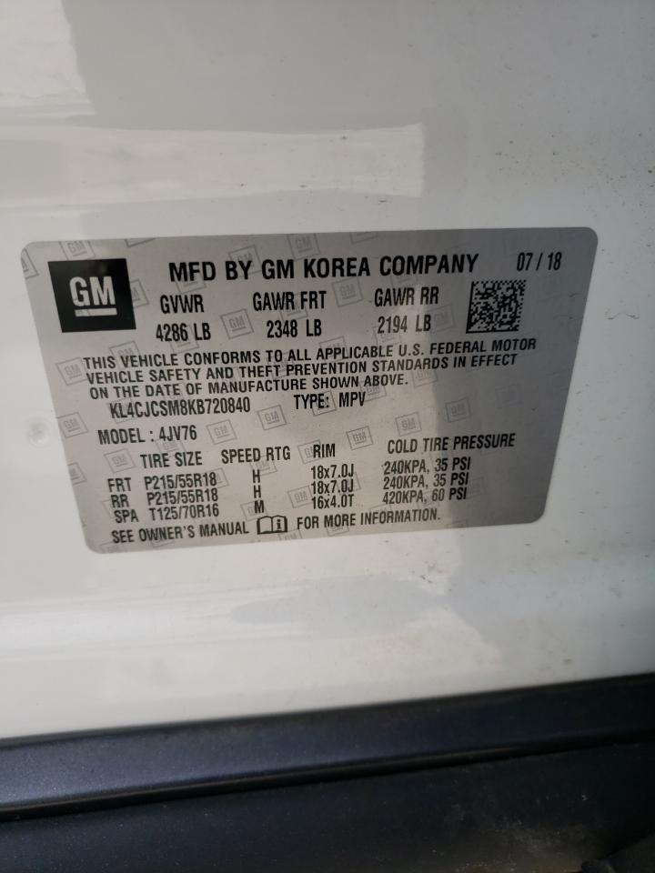 KL4CJCSM8KB720840 2019 Buick Encore Essence