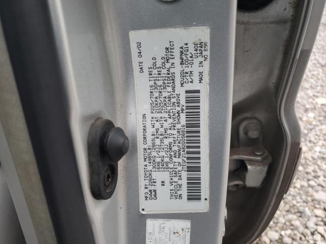 2002 Toyota Highlander Limited VIN: JTEGF21A820056816 Lot: 55531614