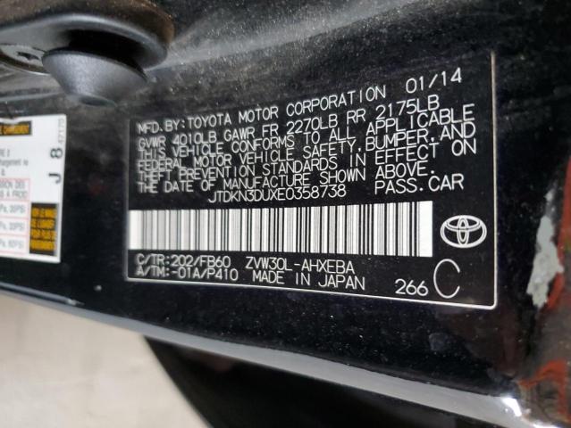 2014 Toyota Prius VIN: JTDKN3DUXE0358738 Lot: 53352654