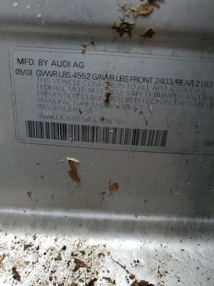 WAUJC68E54A100185 2004 Audi A4 1.8T