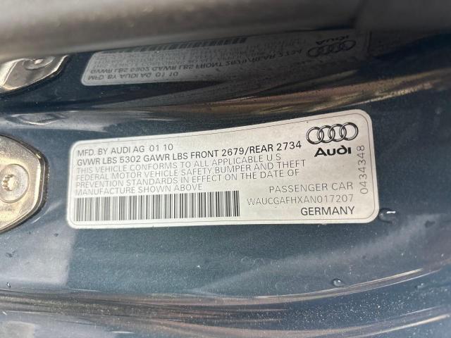 2010 Audi S5 Premium Plus VIN: WAUCGAFHXAN017207 Lot: 56560454