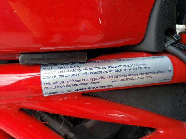 2014 DUCATI MONSTER 12 ZDM1RBSV3EB002808