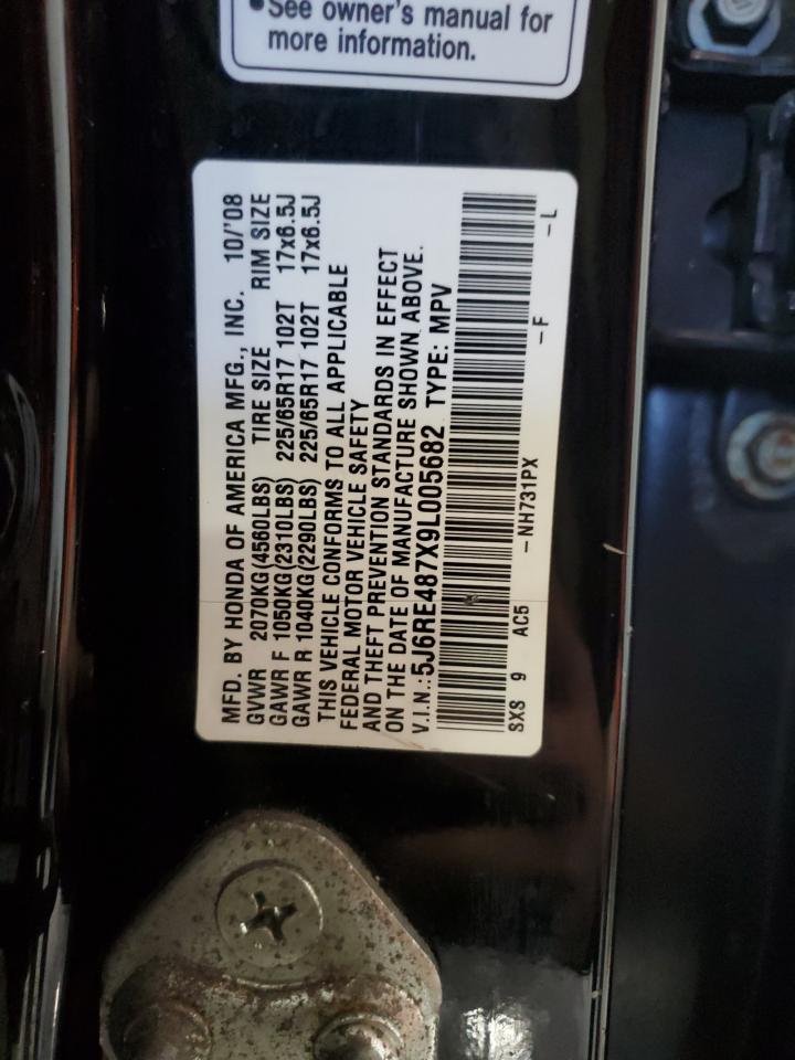 5J6RE487X9L005682 2009 Honda Cr-V Exl