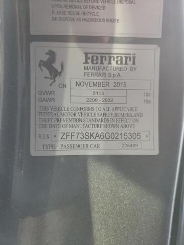 2016 Ferrari Ff VIN: ZFF73SKA6G0215305 Lot: 56142494