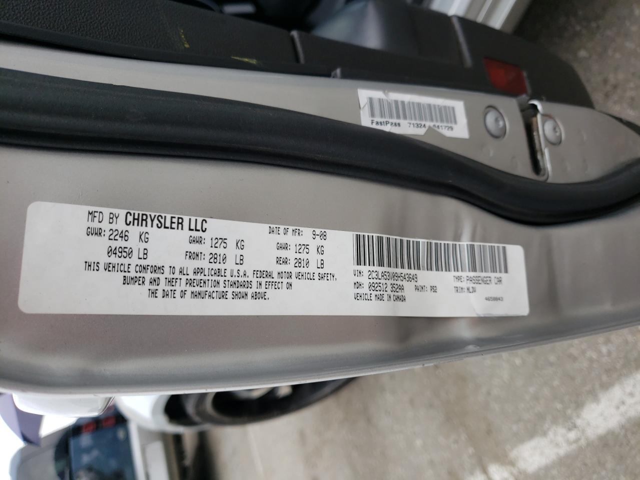 2C3LA53V09H543649 2009 Chrysler 300 Touring