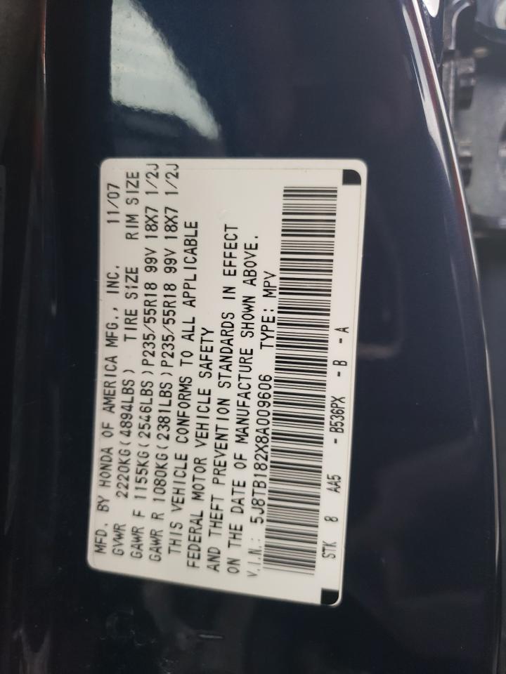 5J8TB182X8A009606 2008 Acura Rdx