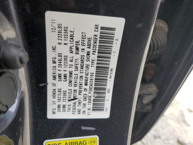 2012 Acura Tl VIN: 19UUA9F56CA006195 Lot: 54120444