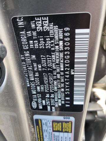 2013 Kia Sorento Lx VIN: 5XYKT4A2XDG330669 Lot: 57265654