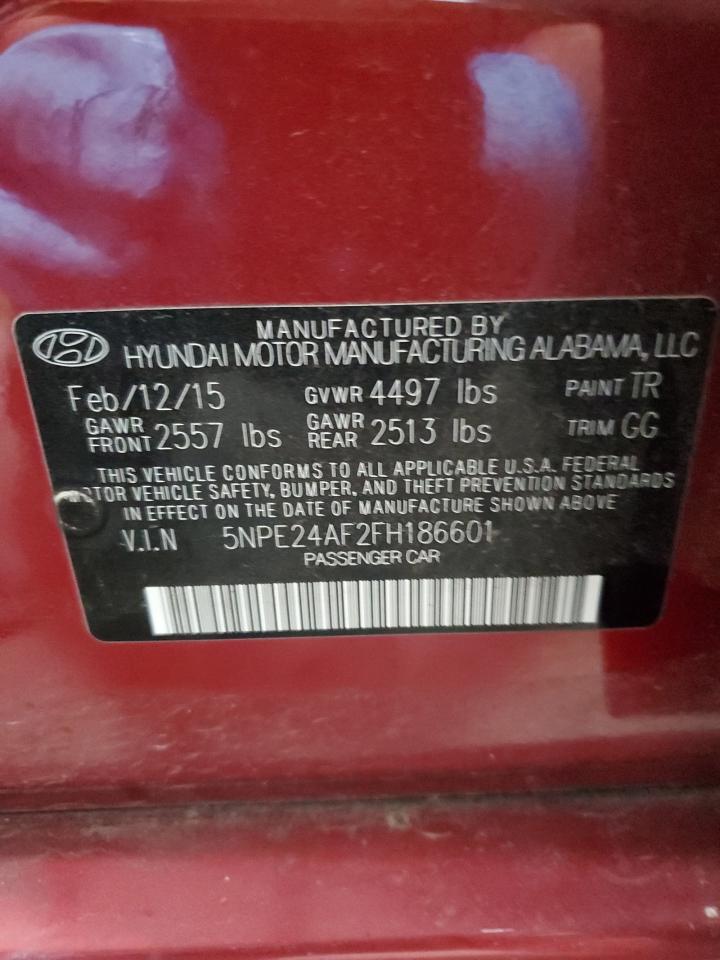 5NPE24AF2FH186601 2015 Hyundai Sonata Se