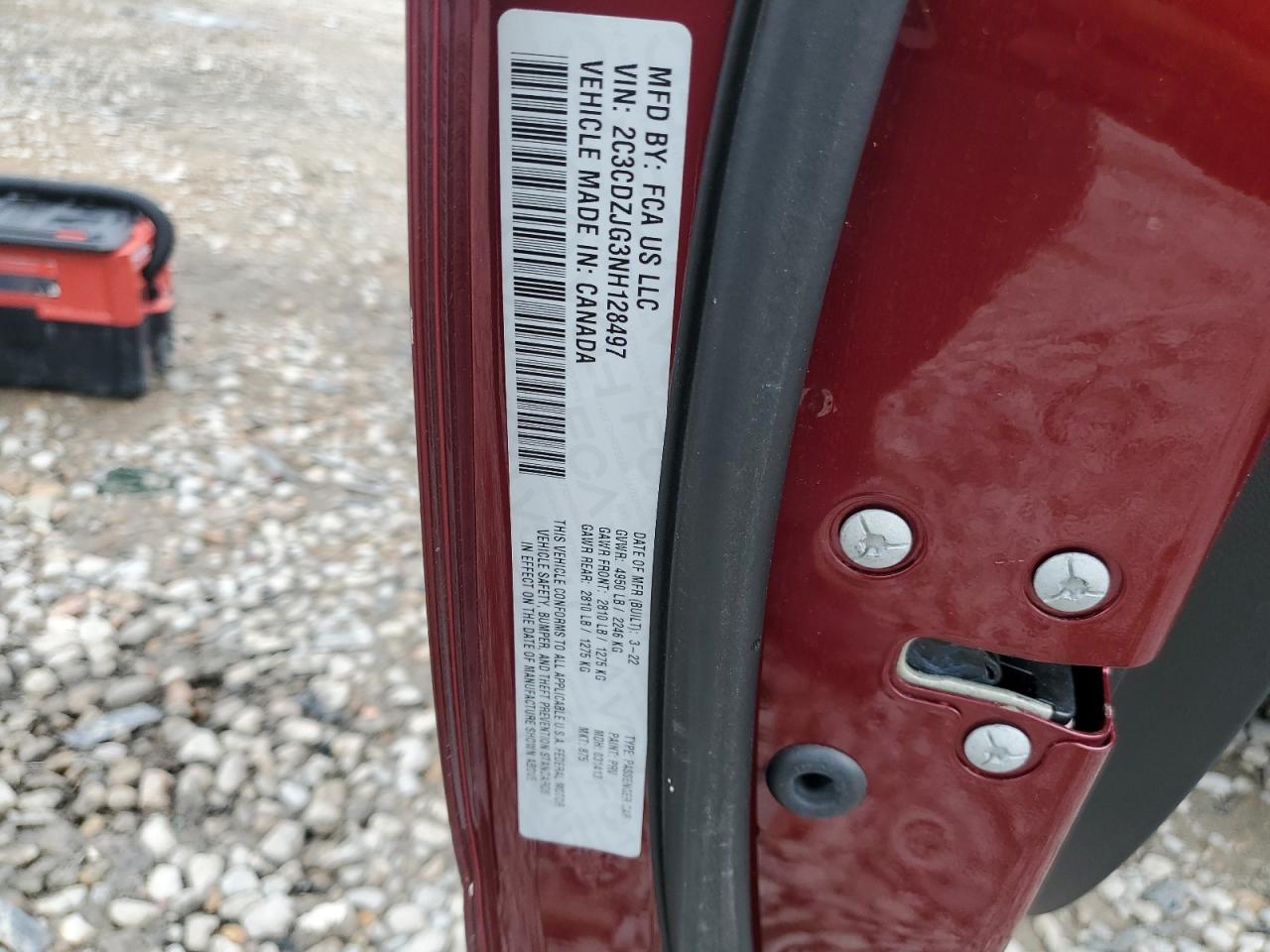 2C3CDZJG3NH128497 2022 Dodge Challenger Gt