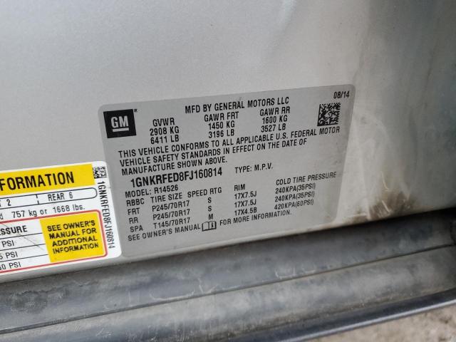 2015 Chevrolet Traverse Ls VIN: 1GNKRFED8FJ160814 Lot: 53774294