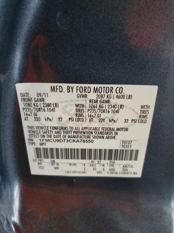 1FMCU9D73CKA78550 2012 Ford Escape Xlt