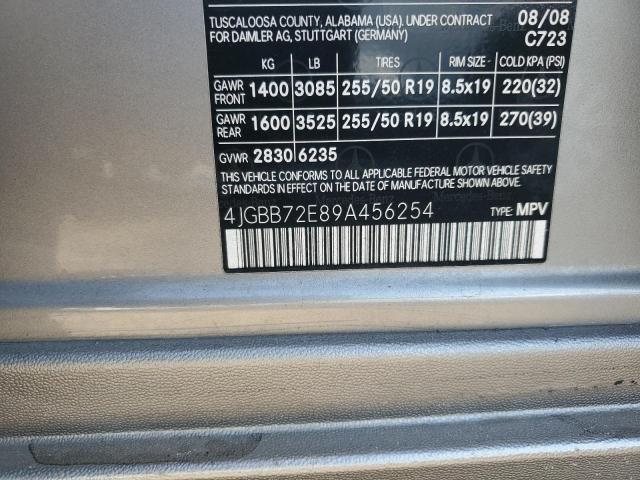 2009 Mercedes-Benz Ml 550 VIN: 4JGBB72E89A456254 Lot: 56830304