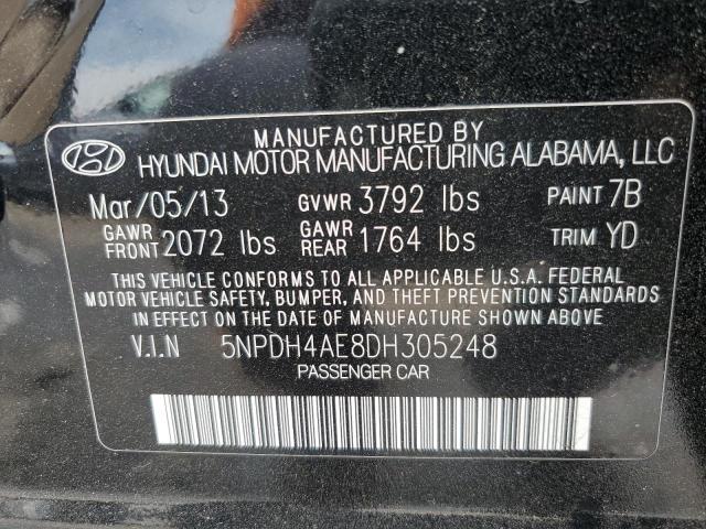 2013 Hyundai Elantra Gls VIN: 5NPDH4AE8DH305248 Lot: 55619864