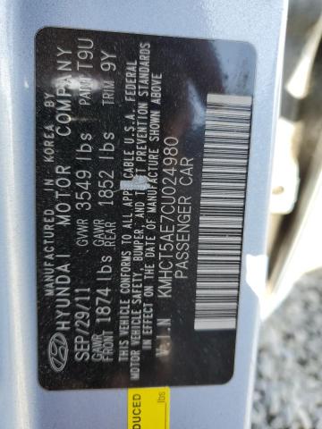 2012 Hyundai Accent Gls VIN: KMHCT5AE7CU024980 Lot: 56274834