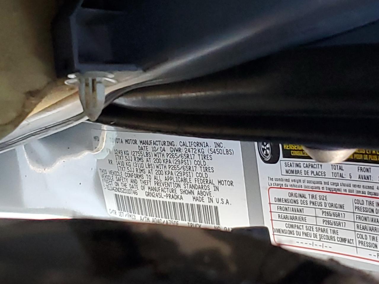 5TELU42N05Z010746 2005 Toyota Tacoma Double Cab