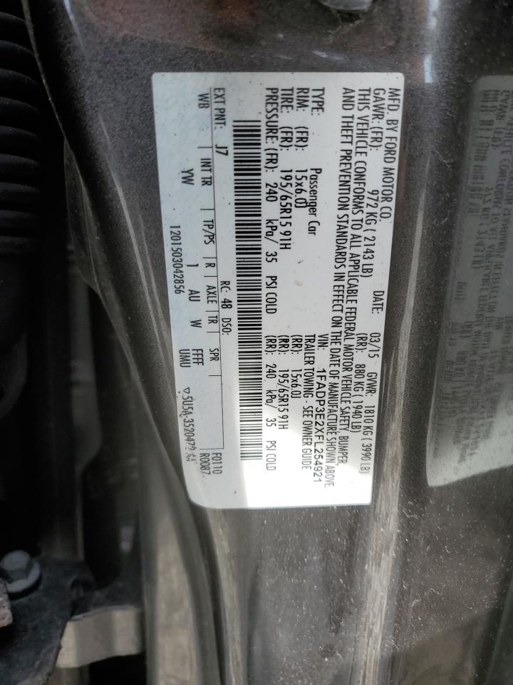 1FADP3E2XFL254921 2015 Ford Focus S