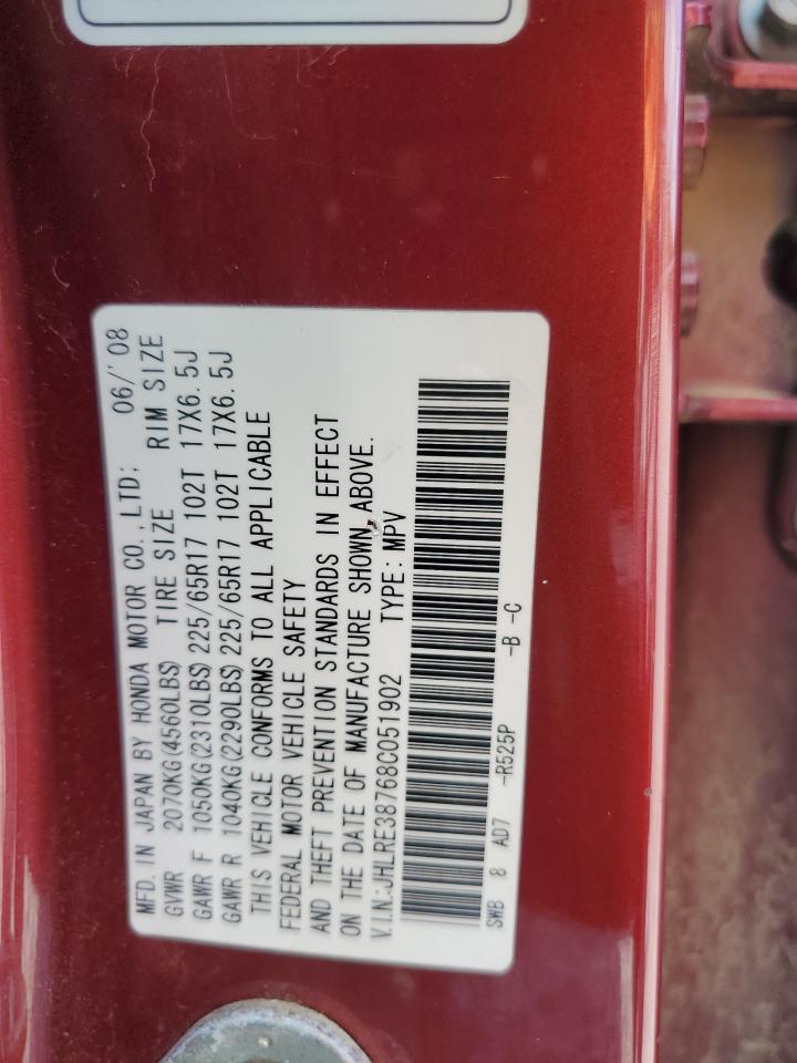 JHLRE38768C051902 2008 Honda Cr-V Exl