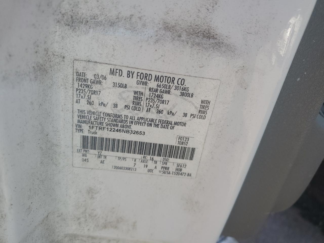 1FTRF12246NB32653 2006 Ford F150