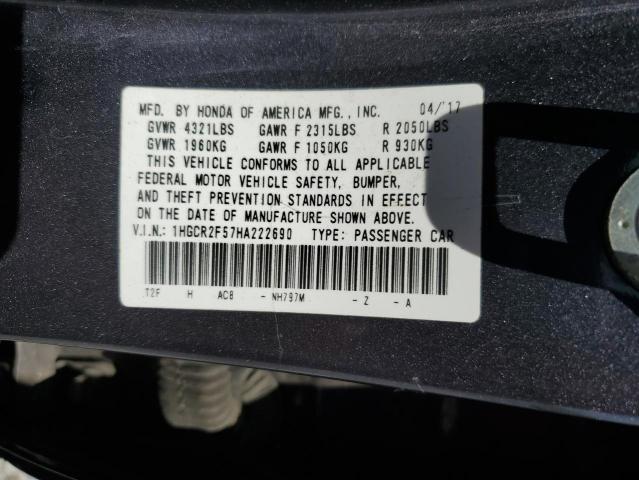 2017 HONDA ACCORD SPO - 1HGCR2F57HA222690