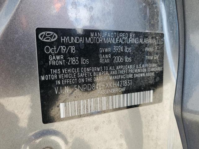 2019 Hyundai Elantra Sel VIN: 5NPD84LFXKH421831 Lot: 55500834