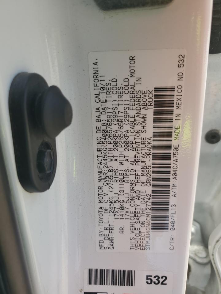 3TMJU4GN4CM127742 2012 Toyota Tacoma Double Cab Prerunner