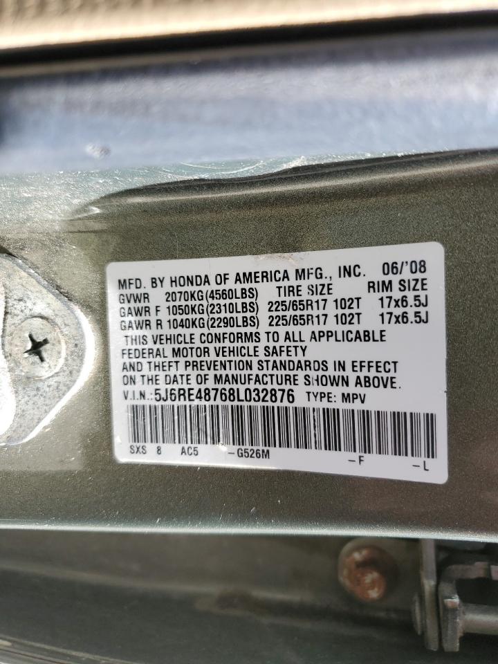 5J6RE48768L032876 2008 Honda Cr-V Exl