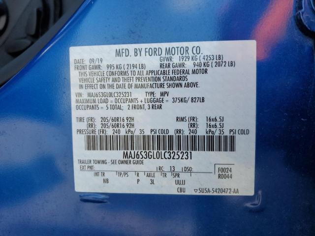 2020 Ford Ecosport Se VIN: MAJ6S3GL0LC325231 Lot: 54814554