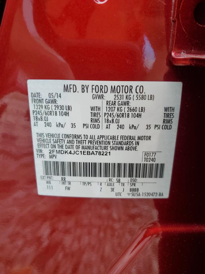 2FMDK4JC1EBA78221 2014 Ford Edge Sel