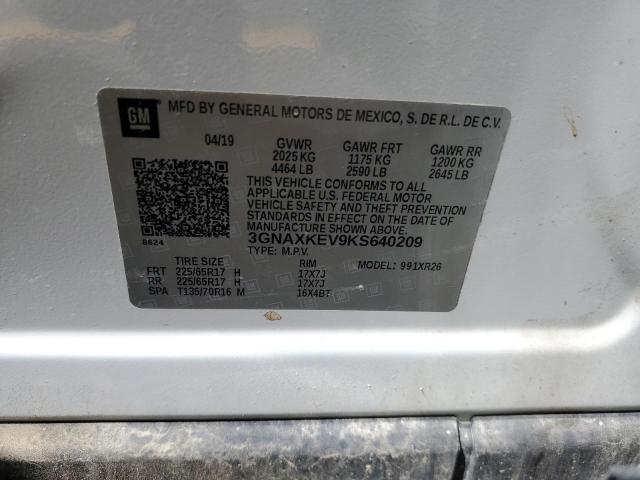 2019 Chevrolet Equinox Lt VIN: 3GNAXKEV9KS640209 Lot: 56685724