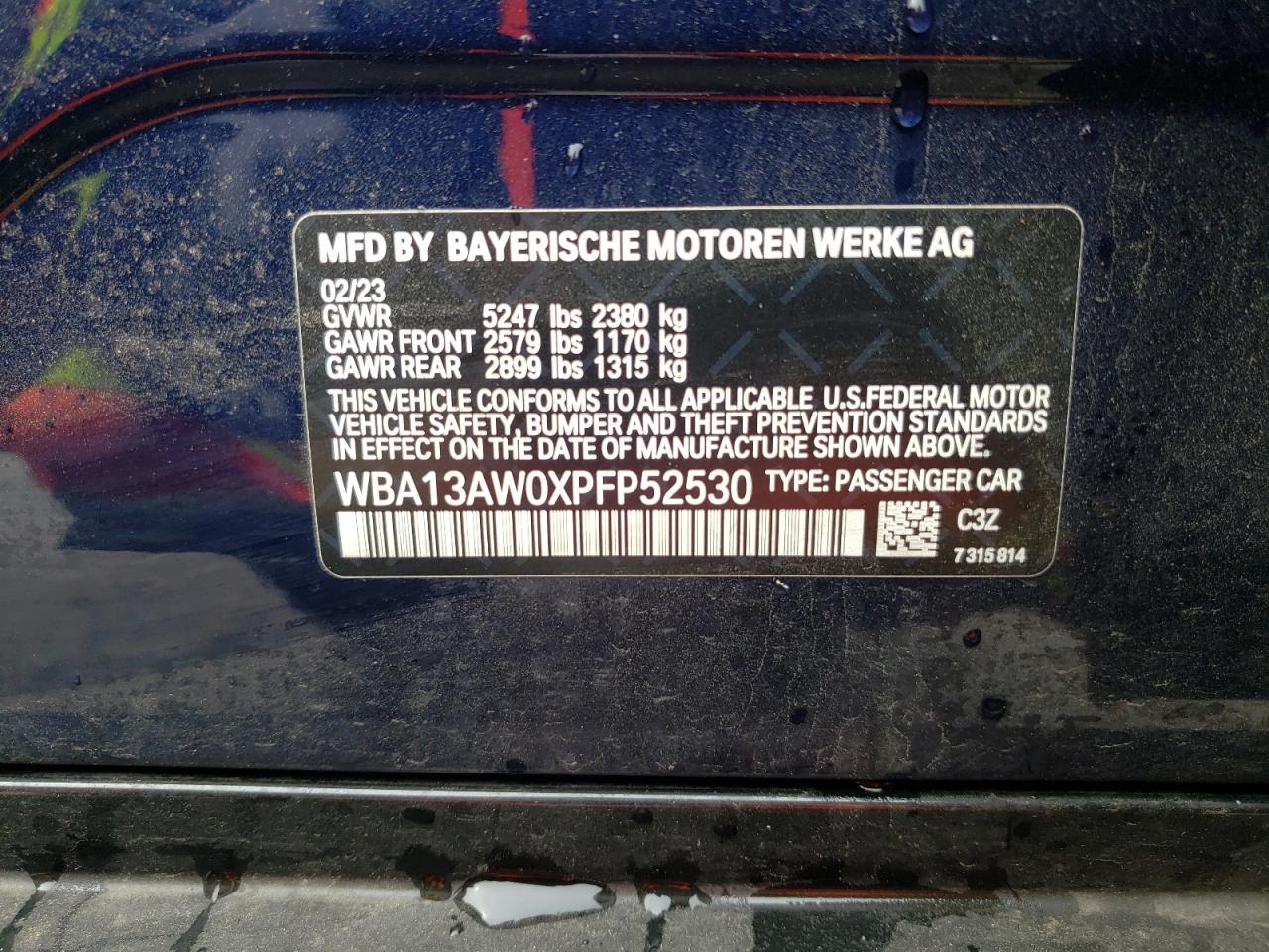 WBA13AW0XPFP52530 2023 BMW M440Xi Gran Coupe