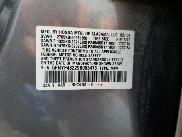 2009 Honda Pilot Lx VIN: 5FNYF48229B053473 Lot: 55256474