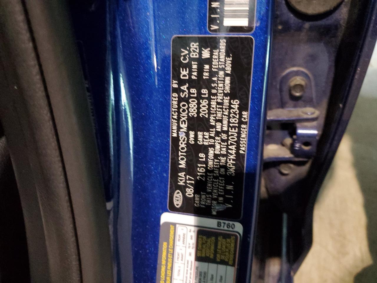 3KPFK4A70JE182346 2018 Kia Forte Lx