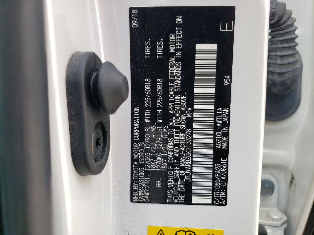 JTJYARBZ0K2133278 2019 Lexus Nx 300 Base