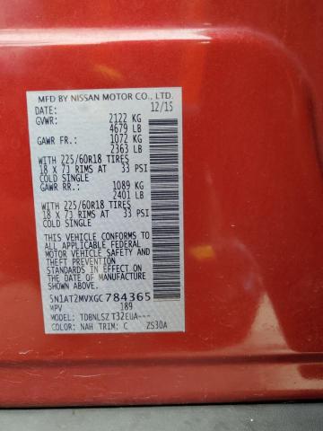 2016 Nissan Rogue S VIN: 5N1AT2MVXGC784365 Lot: 54240704